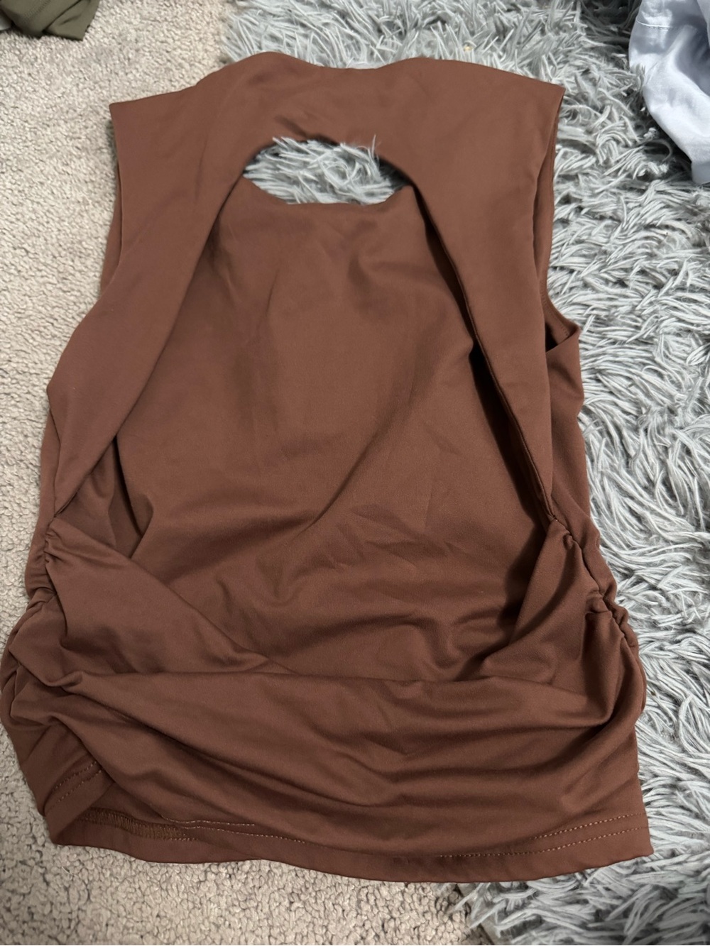 ReoRia Brown Sleeveless Tank with Back Cutout